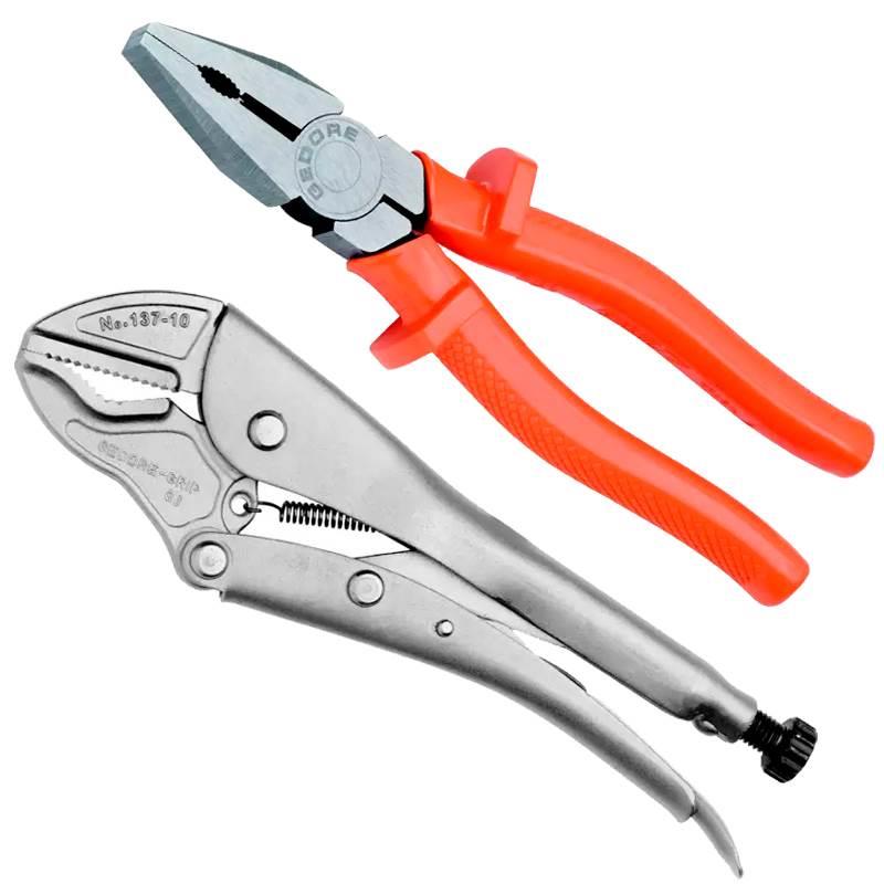 Alicate Universal 8 POL 200 MM Isolado + Alicate de Pressão 10 POL GEDORE