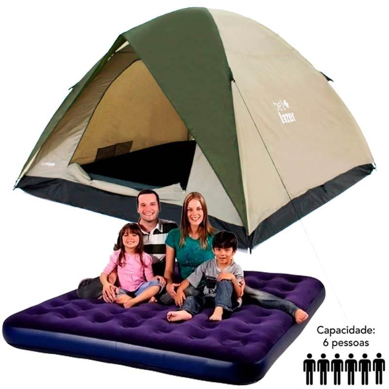 Barraca Camping Araguaia Alta Premium Impermeável BEL com Colchão Inflável Casal ATRIO