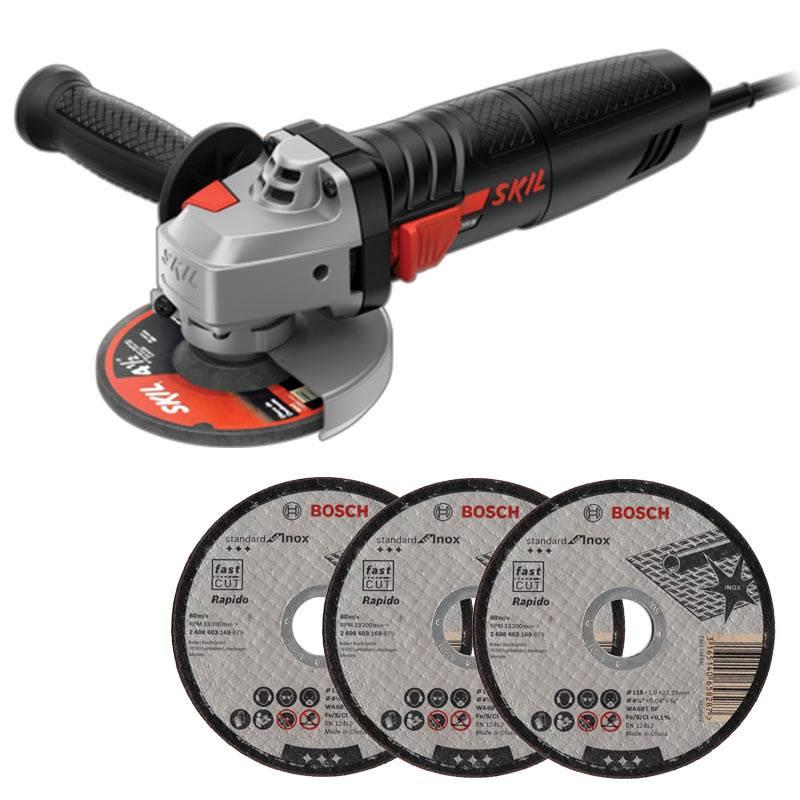 Esmerilhadeira Angular 4.1/2 POL 700W 9002 Skil com 3 Discos de Corte BOSCH