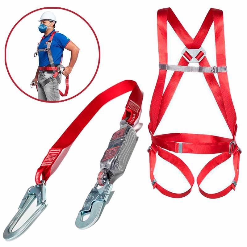 Cinto de Segurança Paraquedista 1 Ponto CP 1101 com Talabarte em Fita Absorvedora CP 2201 CAMPER