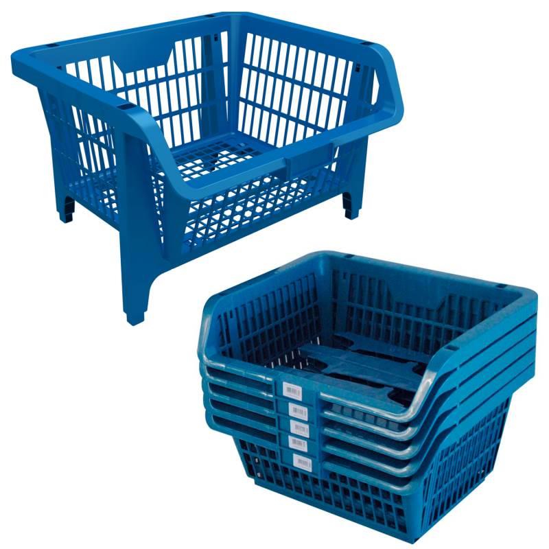 Cesto Expositor Prático de Plástico Suporta Até 8 KG Cada - Kit 5 Unidades PRESTO