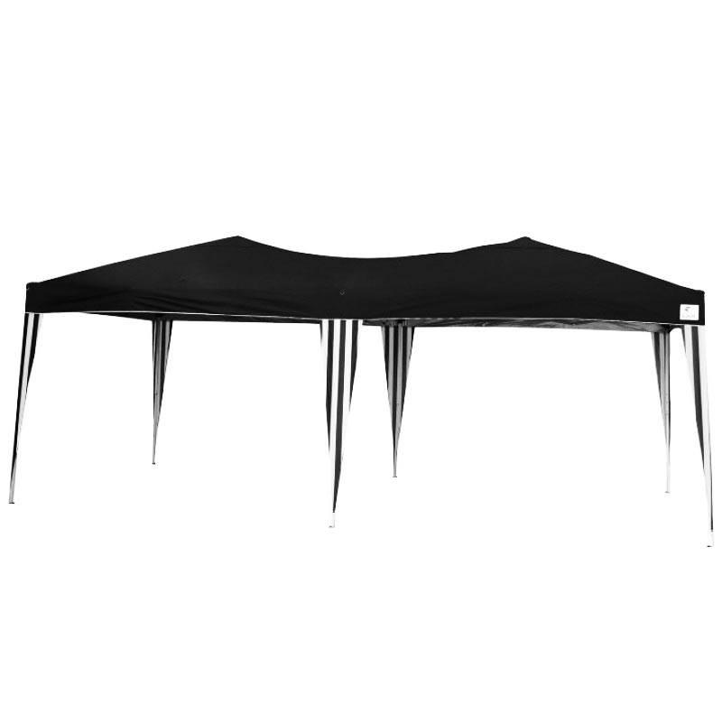 Tenda Gazebo Oversize Preta em Poliéster 3X6 Metros Articulada c/ Pés em Alumínio 330607 BEL