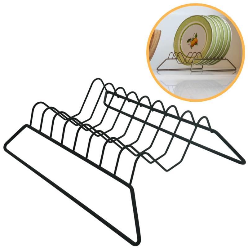 Organizador Porta Pratos Vertical Viena em Aço Preto 990607 BEL