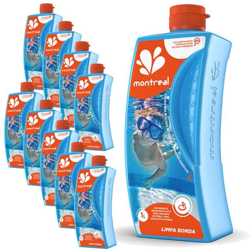 Limpa Borda para Piscina e Hidrotaques 1 Litro com 10 Unidades MONTREAL