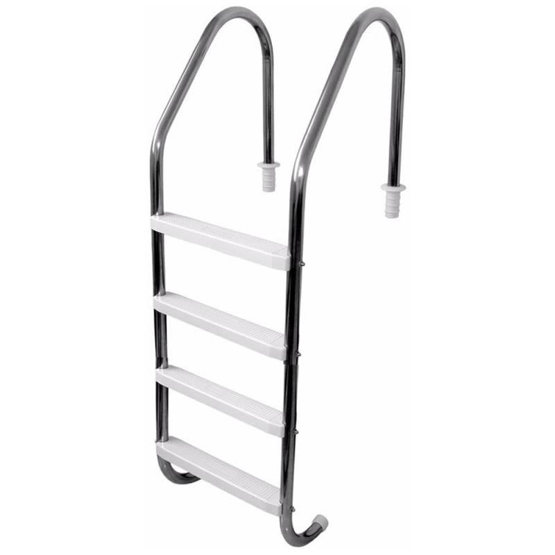 Escada para Piscina 1.1/2 POL em Aço Inox com 4 Degraus Anatômicos em ABS SODRAMAR