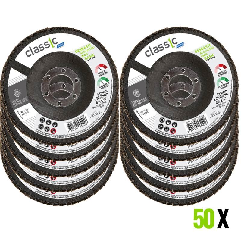 Disco de Lixa Flap 4.1/2 POL 50 Unidades GR 120 Classic Basic NORTON