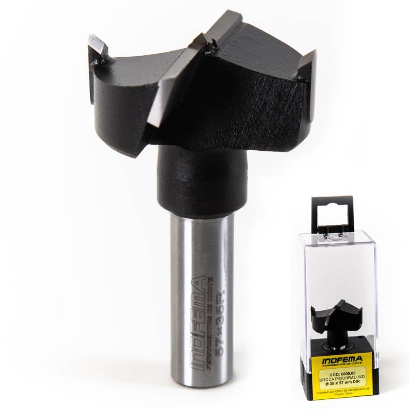 Broca para Dobradiça HW 35 x 57mm Direita 6800.05 INDFEMA