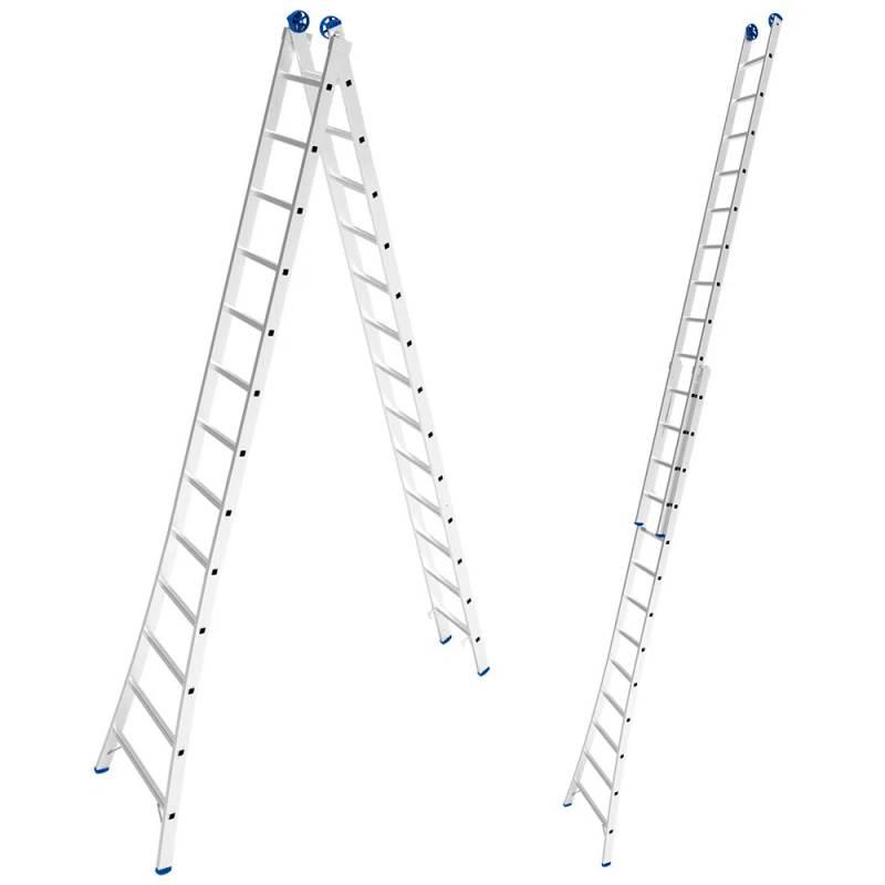 Escada de Alumínio Extensiva 2 x 13 Degraus 3.93 x 6.45 Metros MOR