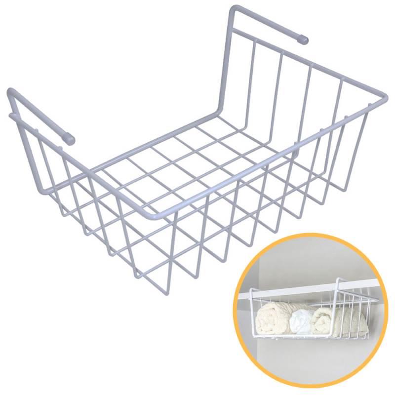 Cesto Organizador Suspenso Viena para Prateleiras Pequeno Branco 990901 BEL