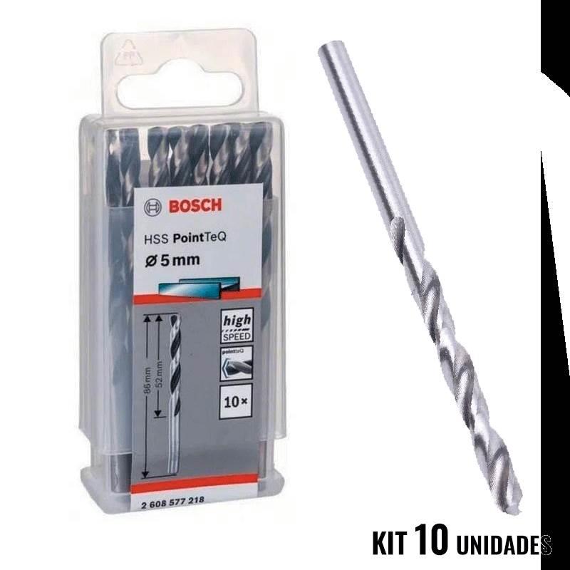 Broca Aço Rápido HSS 5.0 MM PointTeQ Kit 10 Unidades BOSCH