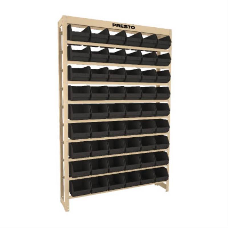 Estante Prática Estrutura Metálica com 54 Gavetas N° 5 Pretas 54/5 PRESTO