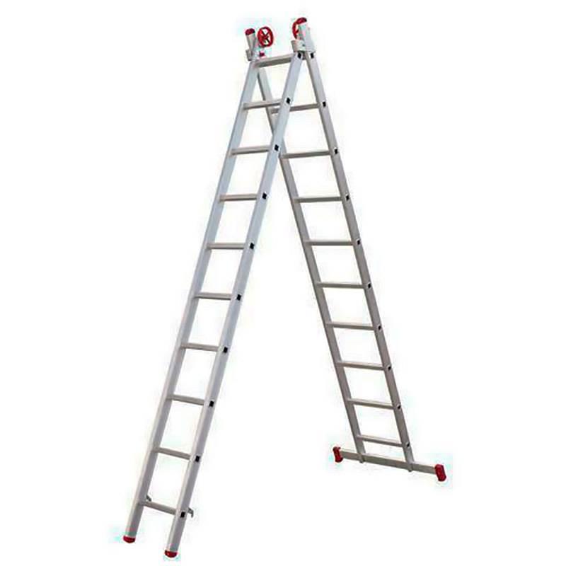 Escada Extensiva de Alumínio 10 x 2 Degraus 2.97 x 5.0 Metros ESC0619 BOTAFOGO