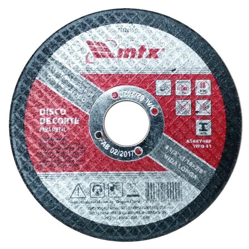 Disco de Corte para Metal 4.1/2 POL x 1.0 MM c/ Furo de 7/8 MTX