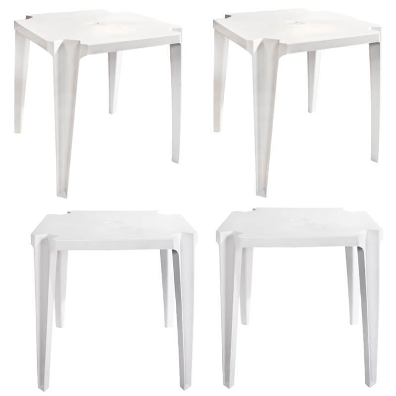 Mesa Firenze 72 CM Branca Empilhável Kit com 4 Unidades DOLFIN