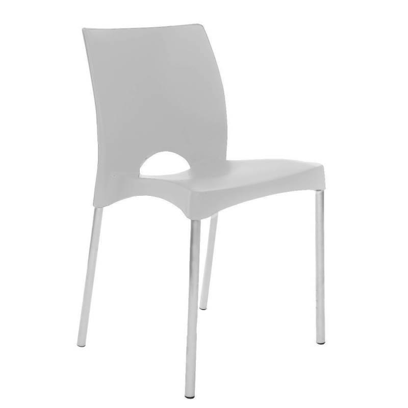 Cadeira Boston Pés em Alumínio Empilhável Branco F900000 GARDEN