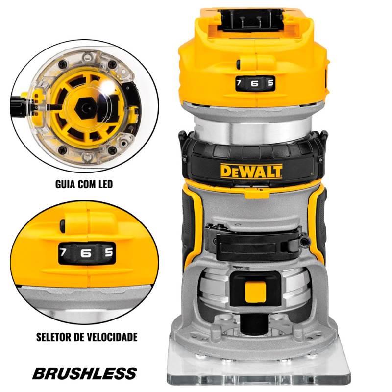 Tupia à Bateria 20V MAX com motor Brushless sem Bateria e Carregador DCW600B DEWALT