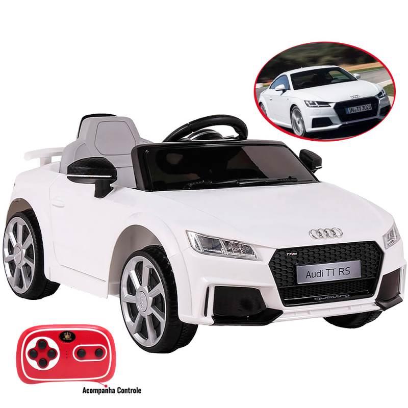 Carro Elétrico Infantil 12V Audi TT RS Branco com Controle 921701 BEL
