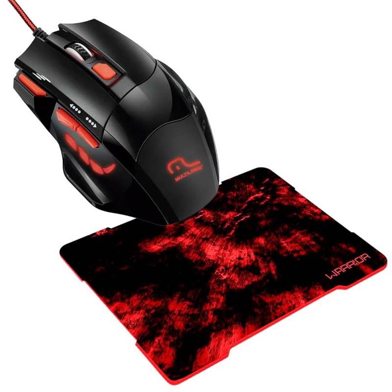 Kit Gamer com Mouse Óptico Fire Gamer MO236 + Mousepad Warrior AC286 MULTILASER