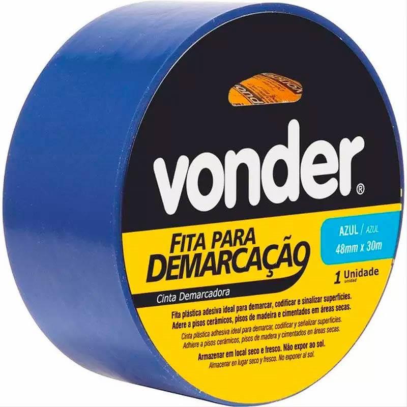 Fita para Demarcação de Solo AZUL 48 MM x 30 Metros VONDER