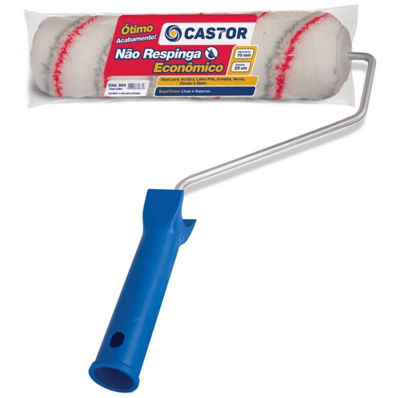 Rolo de Lã Poliéster para Pintura 23 CM com Cabo 334 CASTOR