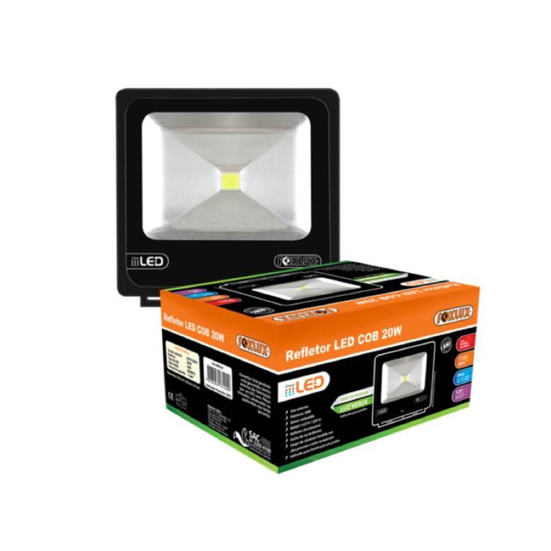Refletor LED COB 50W Preto Bivolt 6500K LED38.22 FOXLUX