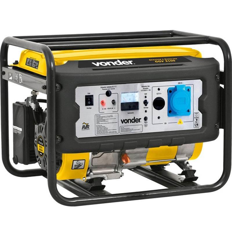 Gerador de Energia à Gasolina 3.1 KVA 4 Tempos GGV-3100 Mono 110/220V VONDER