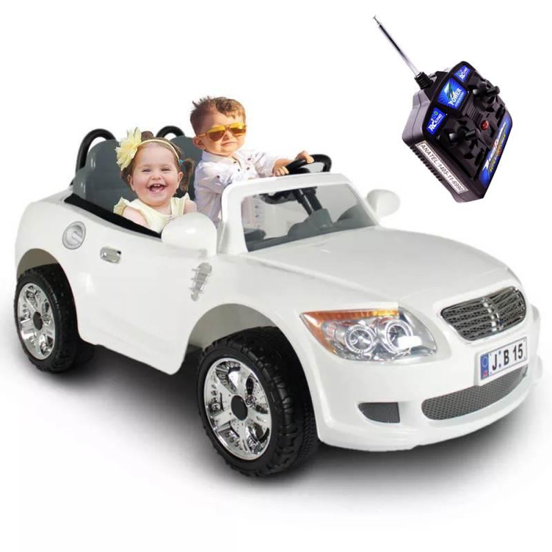 Carro Elétrico Infantil Conversível B-15 Branco com Contro Remoto BEL