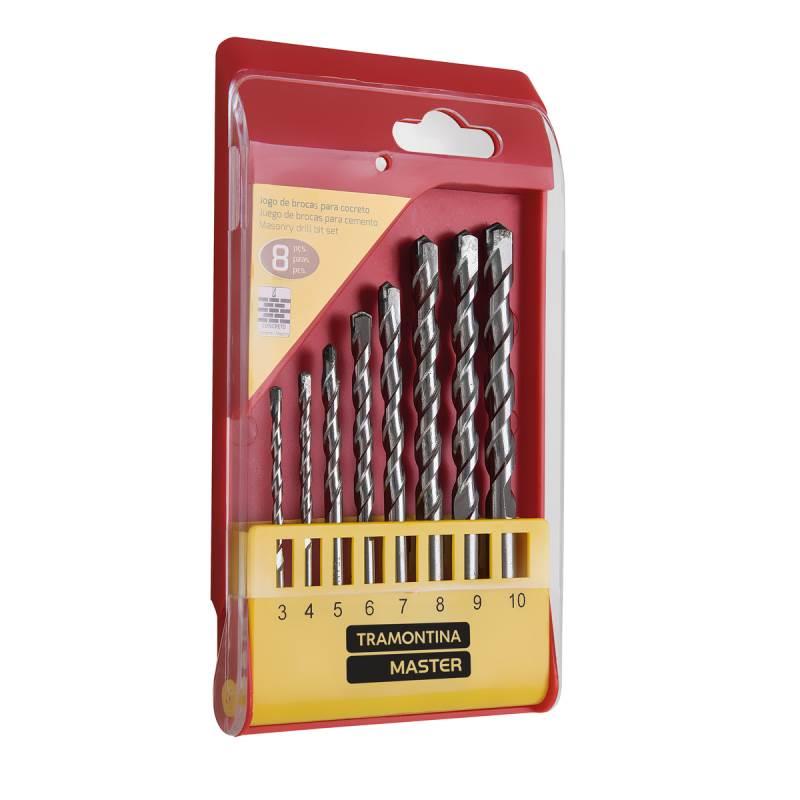Jogo Kit de Brocas de Widea para Concreto de 3 à 10 MM com 8 Peças TRAMONTINA
