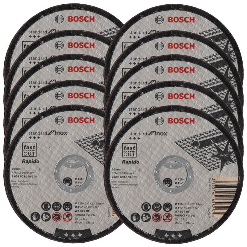 Disco de Corte Inox 4.1/2 POL x 1 POL Furo 7/8 POL Standard com 10 Peças BOSCH