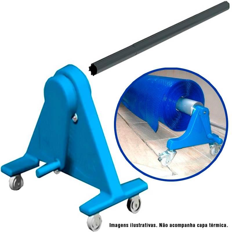 Enrolador para Capa Térmica Piscinas até 4 x 25 Metros em ABS + Tubos de Alumínio SODRAMAR