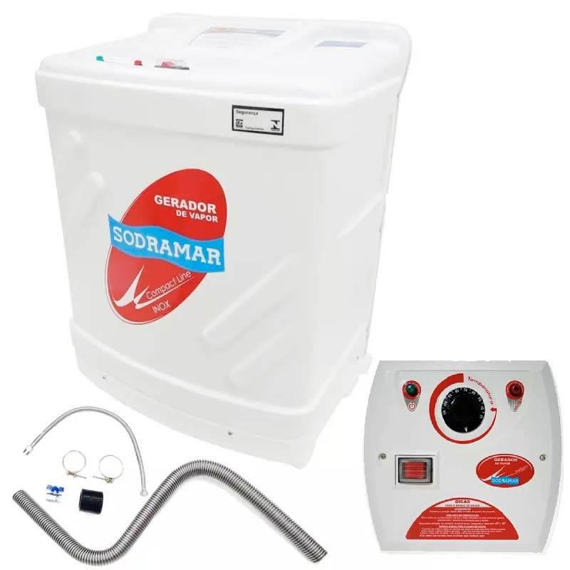 Gerador de Vapor Inox para Sauna 12.0Kw 220V Trifásico c/ Quadro Analógico e Kit Instalação SODRAMAR