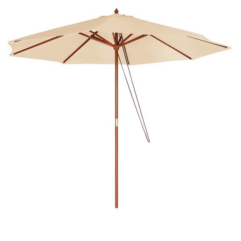 Ombrellone 3 Metros Diâmetro Bege Cabo Madeira 009166 MOR