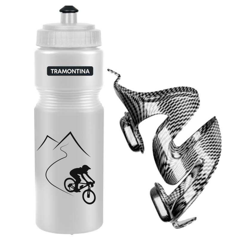 Garrafa de Água Tramontina 750 ML + Suporte para Bicicleta TRAMONTINA