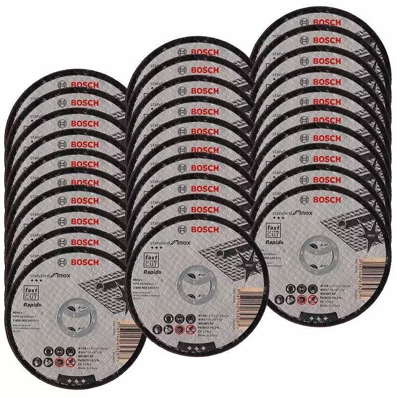 Disco de Corte Inox 4.1/2 POL x 1.00 POL Furo 7/8 POL Standard Kit 30 Unidades BOSCH