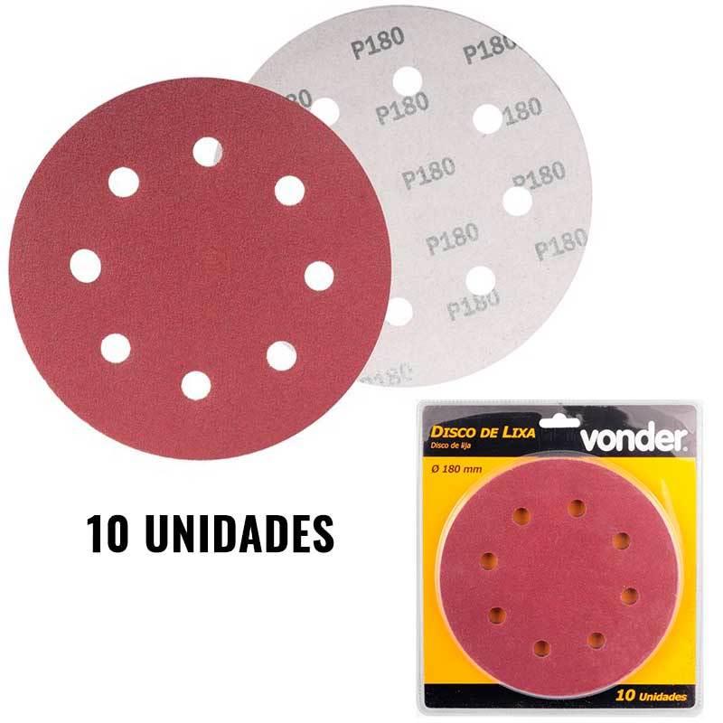 Disco de Lixa para Lixadeira de Teto LPV 750 com 10 Unidades Grão 180 VONDER