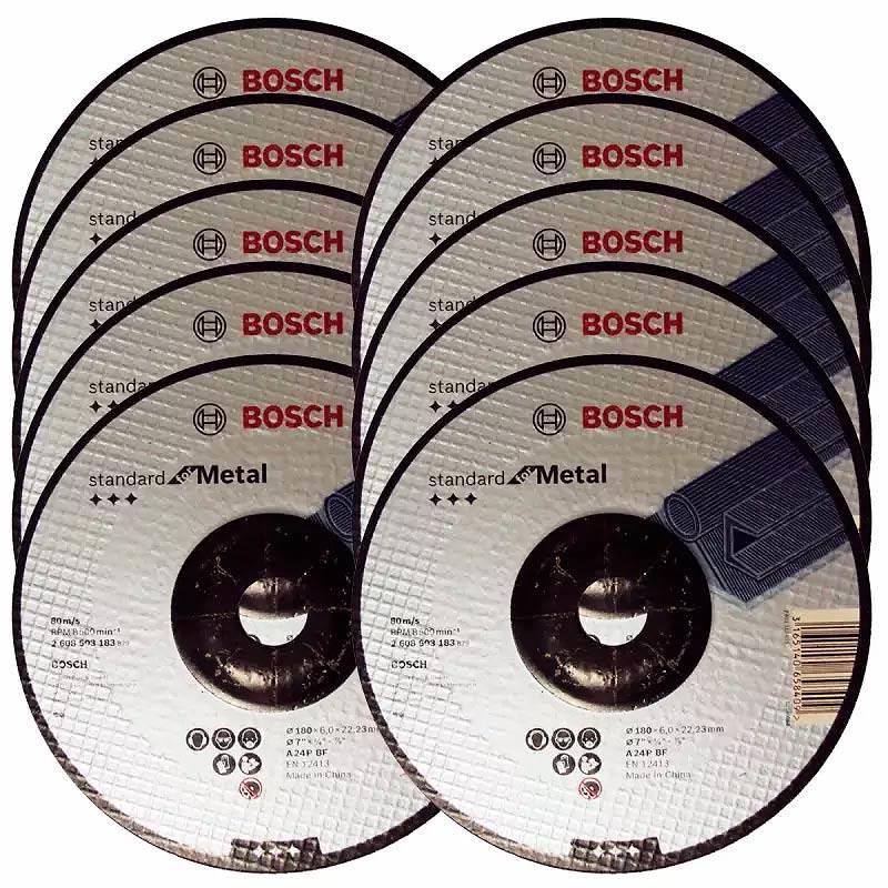 Disco de Desbaste Metal 7 POL x 1/4 POL Furo 7/8 POL Standard com 10 Peças BOSCH