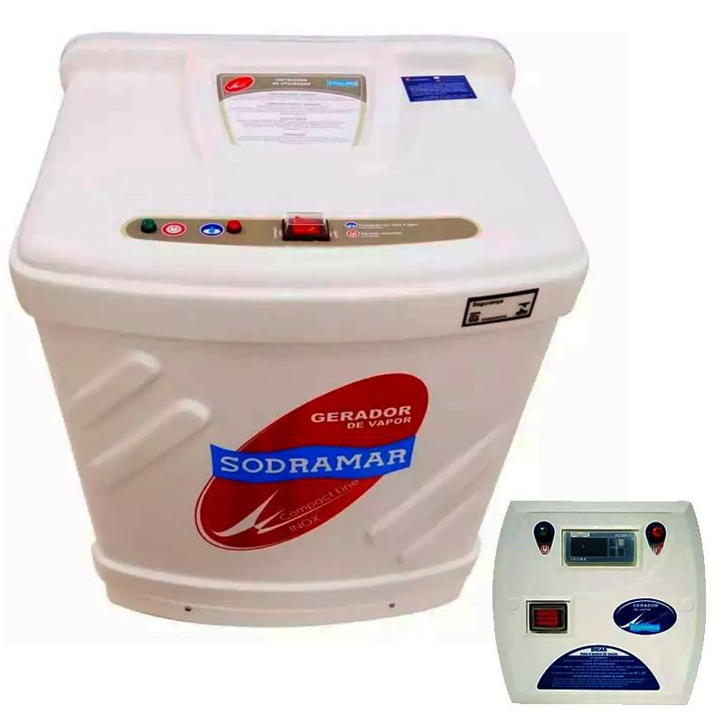 Gerador de Vapor Inox para Sauna 9.0Kw Trifásica 380V com Painel Digital SODRAMAR