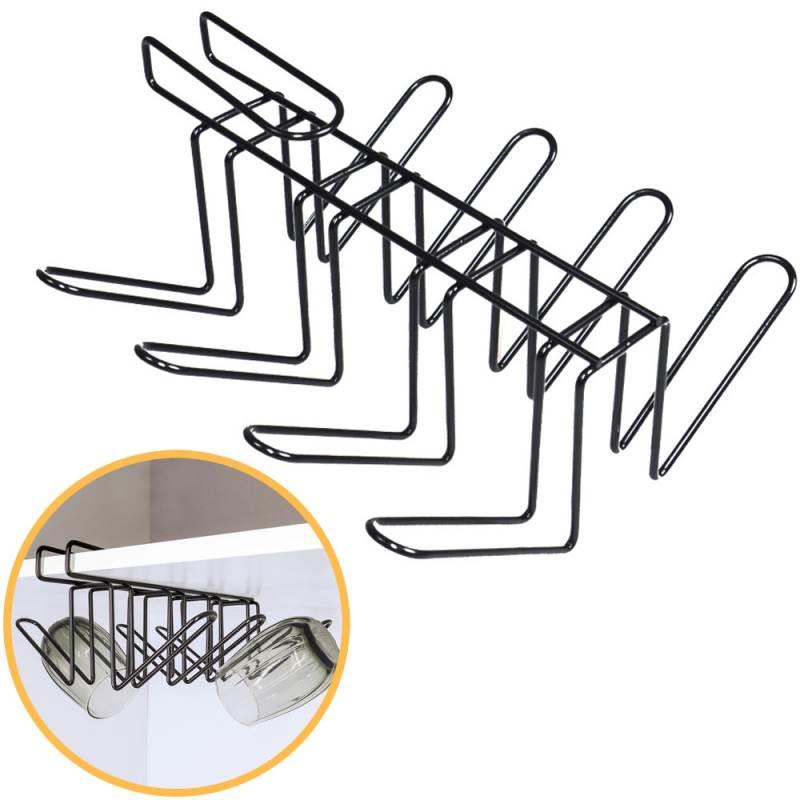 Suporte Organizador Porta Copos Suspenso Viena Preto até 8 Copos 991207 BEL