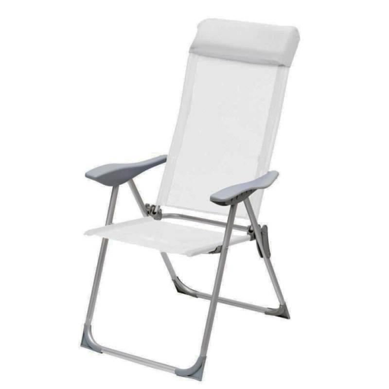 Cadeira de Alumínio Ajustável 5 Posições Branca BEL