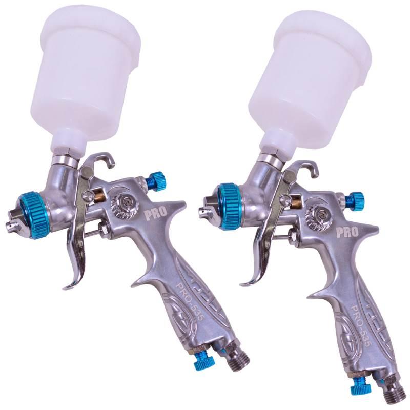 Kit c/ 2 Pistolas de Pintura e Cola Gravidade HVLP 0.8 MM 125 ML PRO-535 LDR2