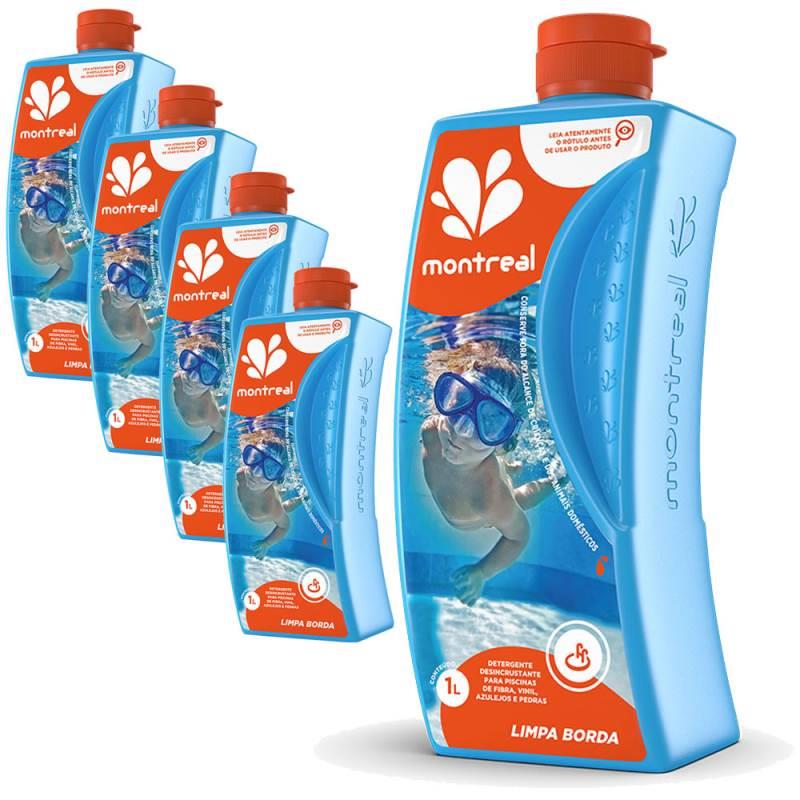 Limpa Borda para Piscina e Hidrotaques 1 Litro com 5 Unidades MONTREAL