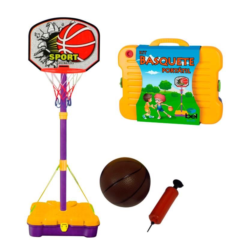 Kit Basquete Portátil 1.64M com Tabela. Cesta. Bola e Inflador BEL