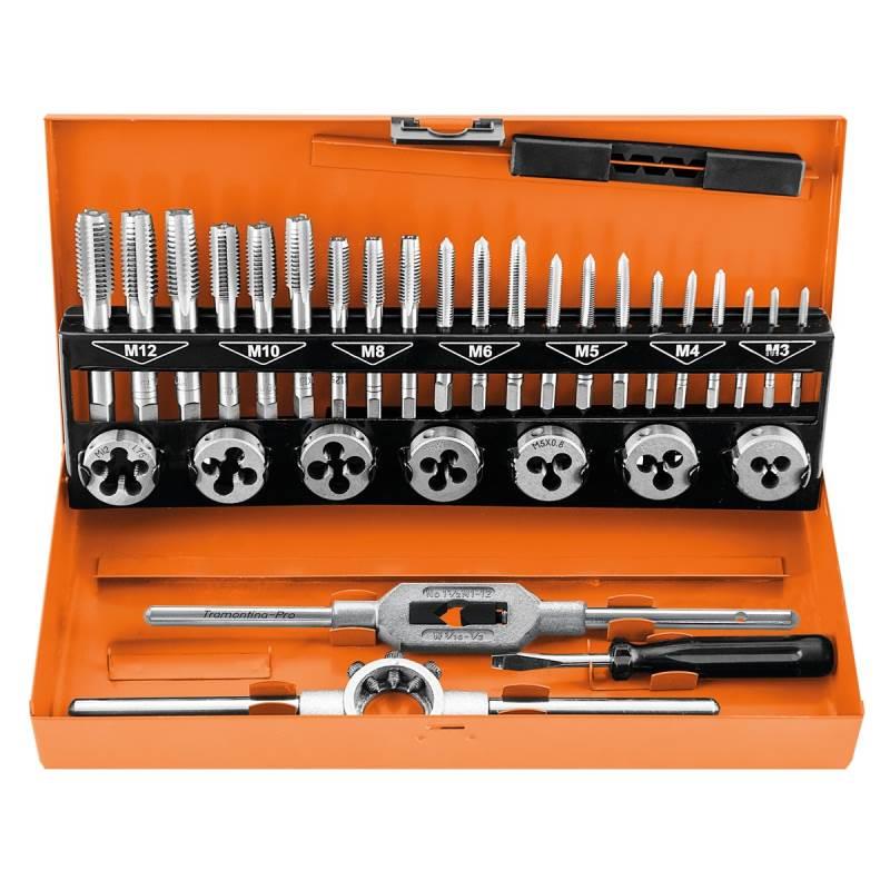 Jogo de Machos e Cossinetes Kit com 32 Peças TRAMONTINA