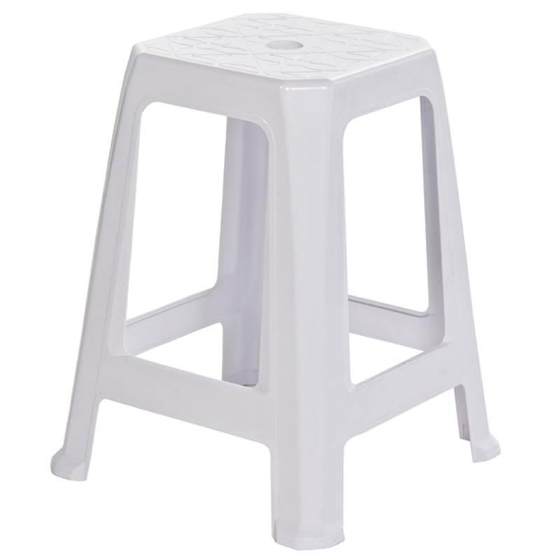 Banqueta Tabouret Plástica Branca Empilhável DOLFIN