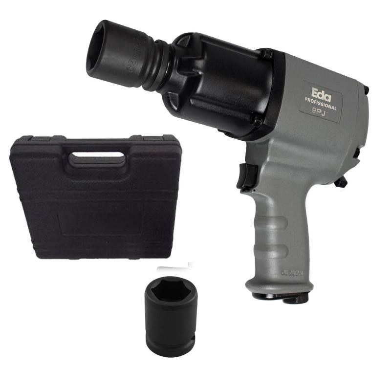 Chave de Impacto Pneumática 3/4 POL com Kit 120 KGF.m 9PJ EDA
