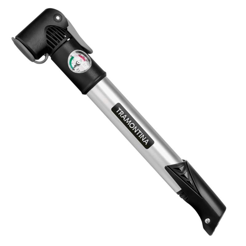 Bomba de Ar Manual Encher Pneu Bicicleta 160 PSI 11 BAR com Manômetro TRAMONTINA