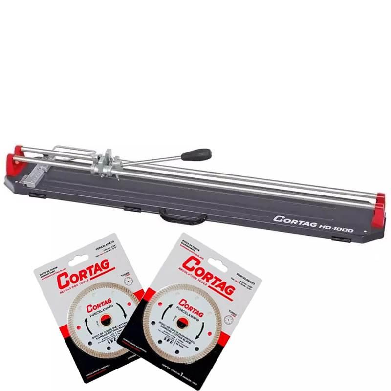 Cortador de Azulejo 100 CM Modelo HD 1000 + 2 Discos Corte Diamantados Porcelanato CORTAG