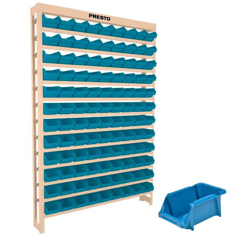 Estante Prática Estrutura Metálica com 108 Gavetas n° 03 Azul 108/3 PRESTO