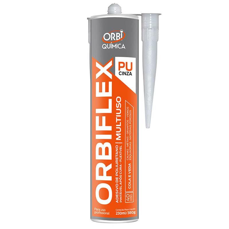Adesivo Silicone PU Selante Orbiflex Cinza para Vedação 230 ML 380 GR ORBI QUÍMICA