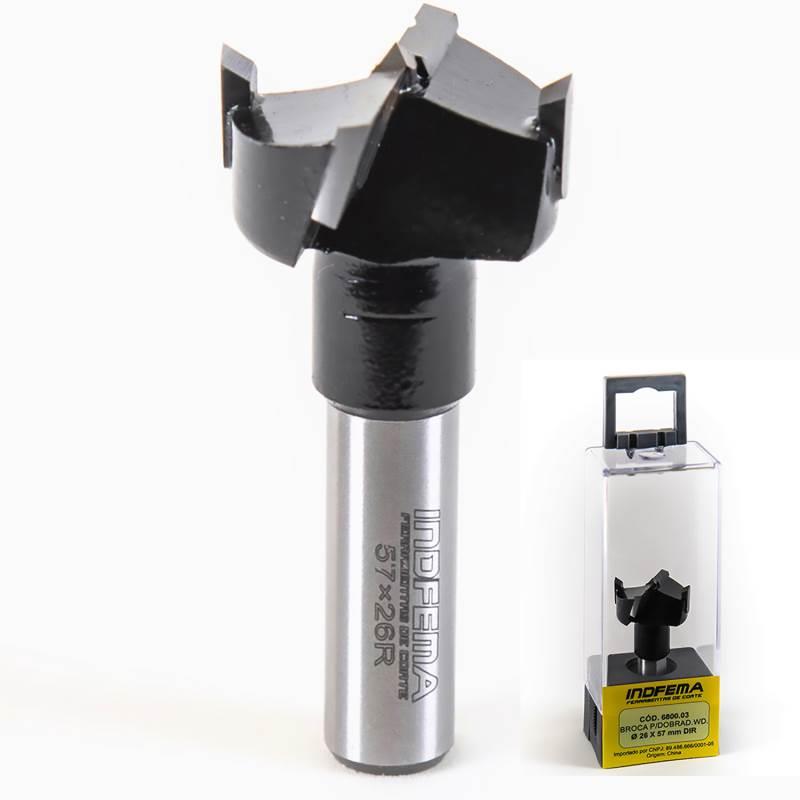 Broca para Dobradiça HW 26 x 57mm Direita 6800.03 INDFEMA